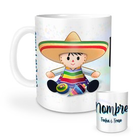 Lero Lero México - Taza Personalizada/Pocillo - Muñecas Lele Mexicana - Tazas Personalizadas con Nombre - Tazas para cafe - Tazas de Ceramica Personalizadas - Tazas de Cafe Personalizadas - 11 Oz.