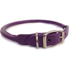 Auburn Leathercrafters Rolled Dog Collar - Purple - 26