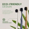 Pursonic Wide Brush Head Charcoal Toothbrush with Eco-Friendly Cedarwood Handle,
