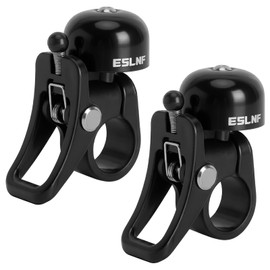 TLDBATICE Confezione da 2 campanelli per bicicletta, 100 dB, per manubrio da 21-23 mm, impermeabili, in alluminio, per MTB, e-bike, bici da corsa e bicicletta per bambini, colore nero