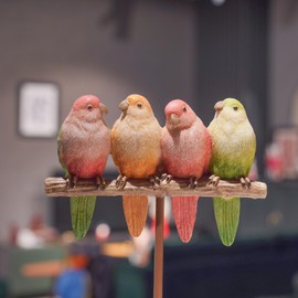 Braxio Living Room Home Decor Aesthetic - Resin Birds Animal Figurines Indoor Ornaments Modern Tabletop Pink Bird Sculpture Home Decorations for Bedroom Office Table Shelf Decor 5.5 * 2.5 * 9.5 inch