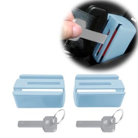 Doytn Buckle Guard Compatible with Seat Belt - Preventing Children unbuckling Themselves in Traveling Comes with Key (Blue)