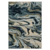 Homeroots 8' Navy Blue And Teal Abstract Runner Rug With