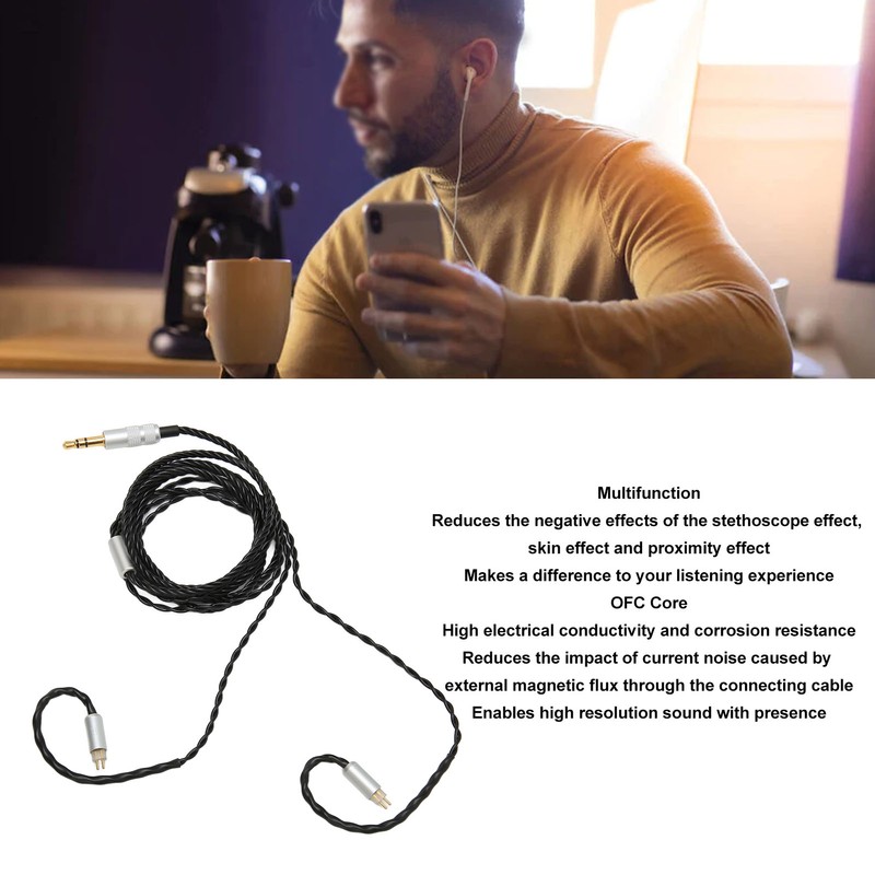 Earphone Upgrade Cable 2 Pin 0.78mm 3.5mm Plug OFC Core
