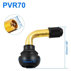 QZKJQDD 90 Degree Roller Valve, Scooter Valve, Tyre Brass Tubeless Angle Valve Brass Snap-in for Cars, Motorcycles, Bicycles & Scooters (Pack of 10 PVR70)