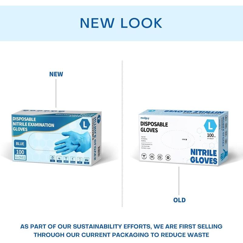 4.5 Mil 100 Count Blue Powder-Free Nitrile Exam Gloves -