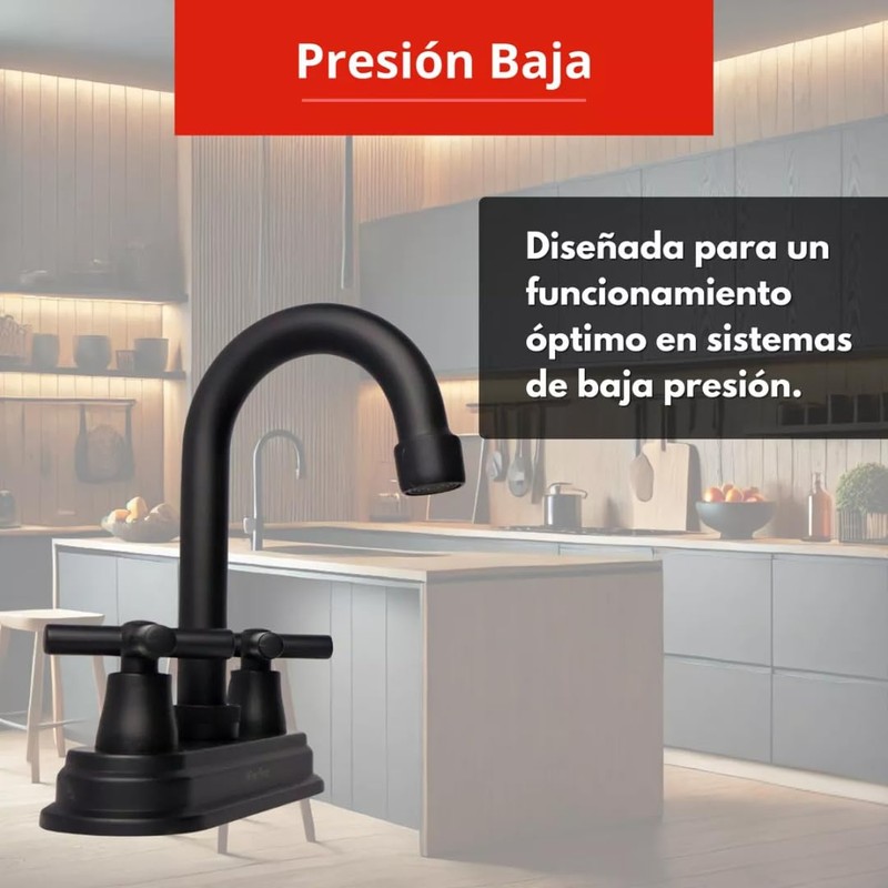 Maxims 4004N Llave Mezcladora Lavabo Giratoria Negro Mate