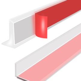 39 Inch Shower Threshold Water Dam, Silicone Barrier Shower Door Bottom Seal Strip, Self Adhesive Waterproof Barrier, for Kitchen Countertop Sink, Cooktop, Bathroom（Semitransparent）