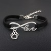 Pops & Coco Love Paw Print Suedette Bracelet Pretty Silver
