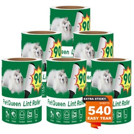 Petqueen Lint Rollers for Pet Hair Extra Sticky, 360 Sheets Lint Remover for Clothes, Clean The Hair on Sheeets Couch Furniture and Carpet, 6 Rollers