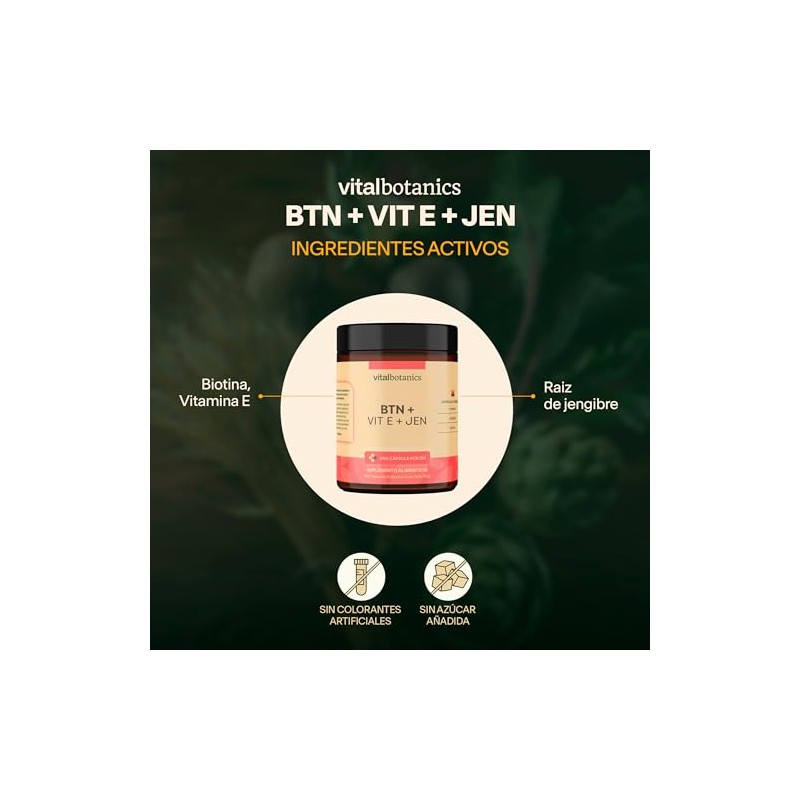 Vital Botanics Biotina + Vitamina E con Jengibre