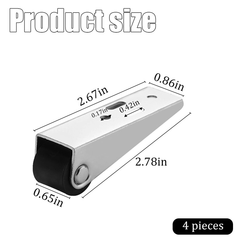 Little Casters Wheels Low Profile File Drawer Casters Fixed Single
