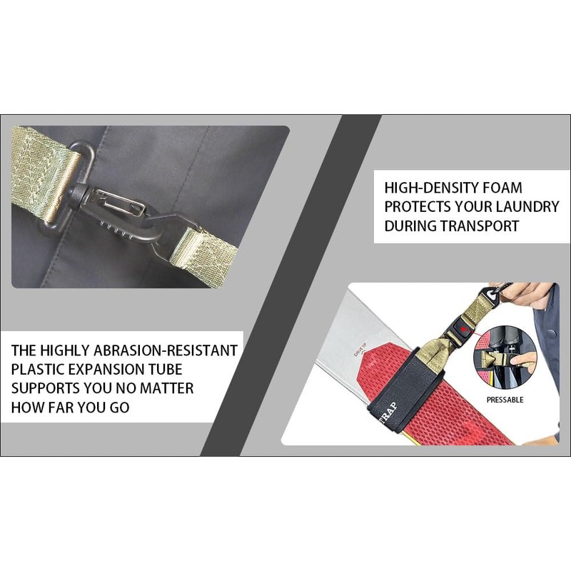 Kolti Adjustable Ski Shoulder Carrier, Snowboard Handle Straps, Skiing Accessory