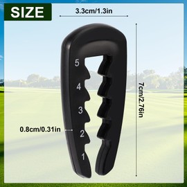 Lyreh Adjustable Golf Tee Height Gauge, Plastic Golf Tee Altimeter Ball Marker Black Portable Training Aid Essential Companion for Even Swings