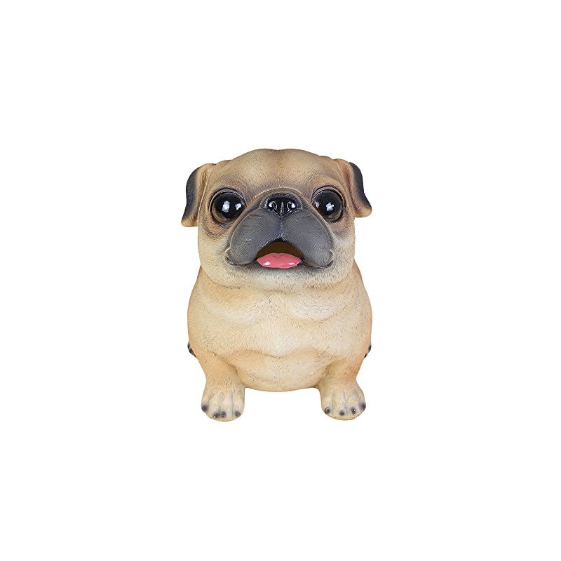 WAIT FLY Cute Pug Dog Shaped Resin Piggy Bank Coin
