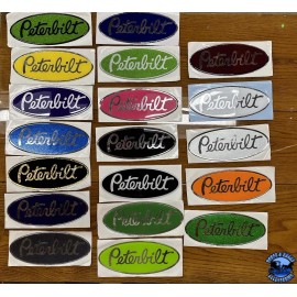 Peterbilt Pink/chrome replacement Peterbilt decal emblem genuine size & fit stick