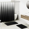 XLHOMO Black Bathroom Sets with Ombre Shower Curtain and Rugs,