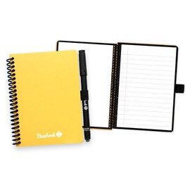 BAMBOOK Colourful Notebook - Yellow - A6 - Blank & Lined - Reusable Notebook, Notepad, Reusable Notebook, Erasable Whiteboard Notebook