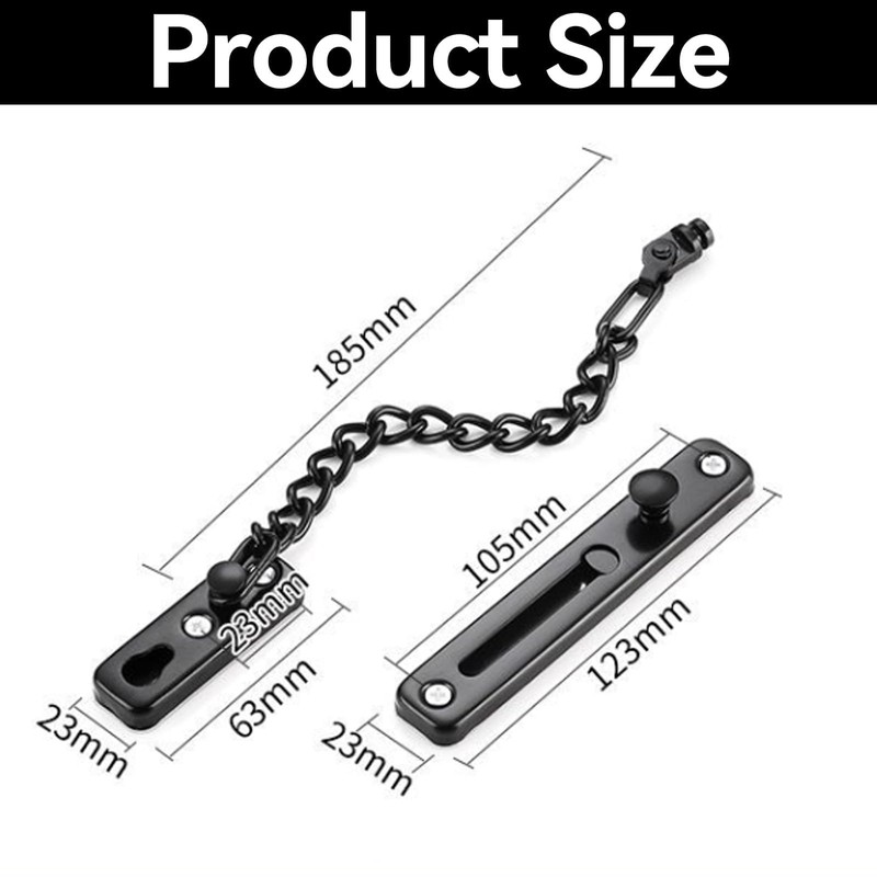 GIONAR Heavy Duty Door Security Chain Lock - Stainless Steel