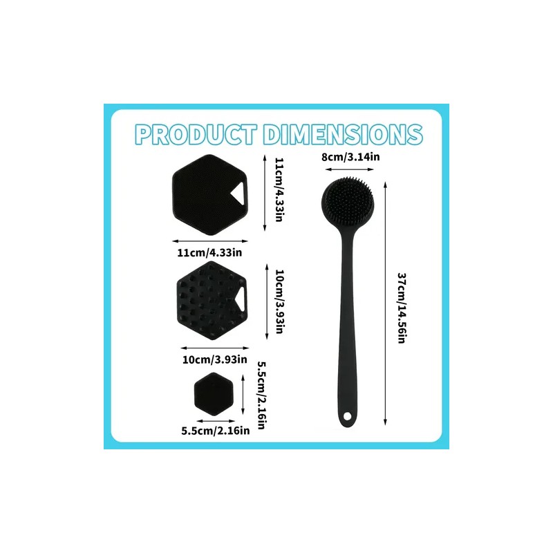 4pzs Cepillo Corporal Exfoliante Cuerpo Piel Circulacion Kit