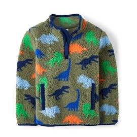 Gymboree,and Toddler Quarter Zip Sherpa Pullover,Greenwich Dinos,2T