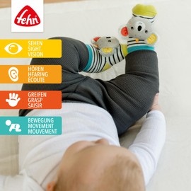 Fehn Baby Koala Rattle Socks - Baby Socks with Rattle Function - Socks to Promote Motor Skills - Baby Clothing Ideal as First Socks - Educational Toy for Children from 0-12 Months