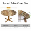 Guxxuil Onyx Marble Round Tablecloth Elastic Edged Brown Washable Reusable