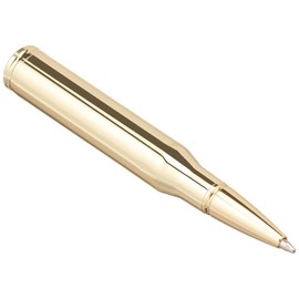 Lock and Load 30-Caliber Bullet Pen - Metal Refillable Brass Color - 3.5 INCH Pen - German Ink with Swiss Tip Refill