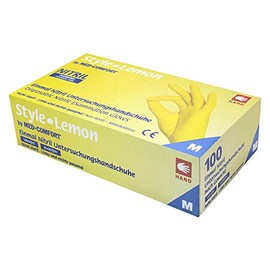 Ampri Powder-Free Nitrile Gloves Yellow Lemon Size XL Pack of 100