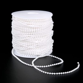 6 mm X 25 Meters Large Pearls Faux Crystal Beads by The Roll - Flowers Wedding Party Decoration (White, One Size)