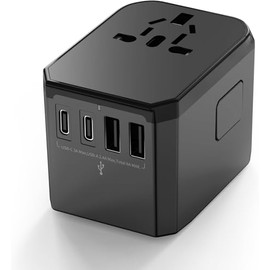 Travel Adapter Worldwide with 4 Ports