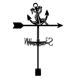 SUPERDANT Anchor Weather Vane Anchor Weathervanes Black Metal Wind Vanes Anchor Weather Vanes Weathervane Garden Ornament for Farmhouse Garden Outdoor Yard Roof Shed Paddock Decoration