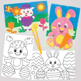 Baker Ross Easter Sand Art Pictures - Pack of 8, Easter Crafts, Craft For Kids (AT525)