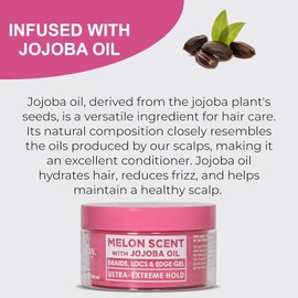 Esha Slick N Slay Braiding Gel: Ultra Hold & Hydrating Gel for Braids, Twists, Locs - Melon Infused, Fast Dry Formula - 5oz