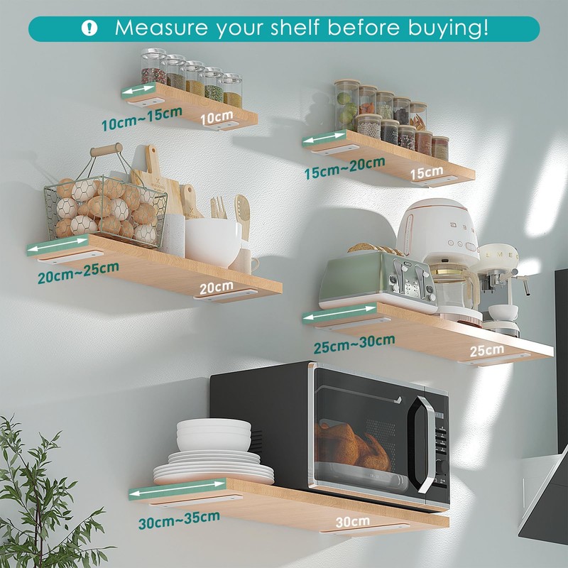 Yeabett Shelf Brackets, 2 Pack Right Angle Floating Shelf Brackets
