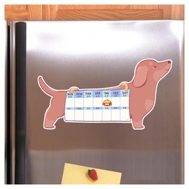 D&J Dog Feeding Reminder, Fridge Magnet with AM/PM Indication Chart and Moveable Dog Bowl Tracker