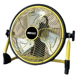 LIFE SMART FGD-12C 12 Inch Rechargeable Battery Powdered Variable Speed Fan with Non Slip Feet, USB Charing Port, and Built in Carry Handle, Yellow