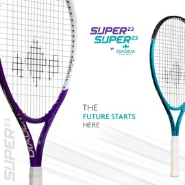 Diadem Super 23 Junior Racket | Youth Recreational Tennis Racket, Pre-Strung | Indoor/Outdoor Play | 23” Length Ideal for Kids Ages 6-8 (Teal)