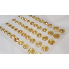 CraftbuddyUS 50 pcs Self Adhesive Pointed Resin Glitter Gems: Gold