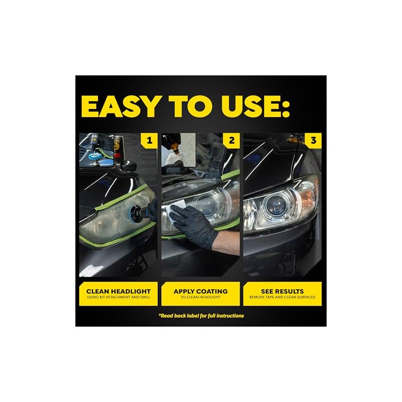 Meguiar's, Quik Solutions, Kit de Restauración de Faros, G55265, 340g