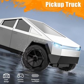 CyberTruck 2.4GHz RC Car - 4WD High-Speed Rechargeable Toy with LED Lights & Sound Effects, Durable Battery for Kids 3+/Adults ,model car collector,scale model car,vehicle toy Remote Control