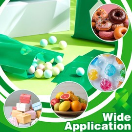 Fuutreo Fuutreo 100 Pcs Mental Health Awareness Plastic Treat Bags Bulk Green Ribbon Gift Bags for Items Goody Candy Mental Health Awareness Month Decorations