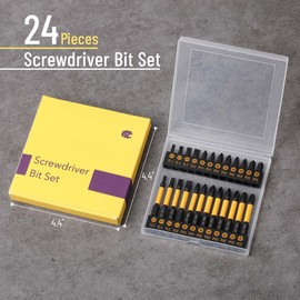 Bates- Screwdriver Bit Set, 24 pcs, Slotted Phillips Magnetic Drill Bit Set, Magnetic Screwdriver Bits, Drill Screwdriver Bit Set, Drill Bit Sets, Hex Bits, 1/4 Hex Bit Set, Long Screwdriver Bits