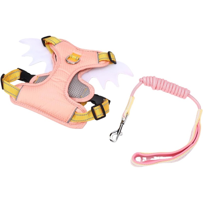 Arnés para Perros Transpirable Ziyvural – Alas Rosa, Reflectante y