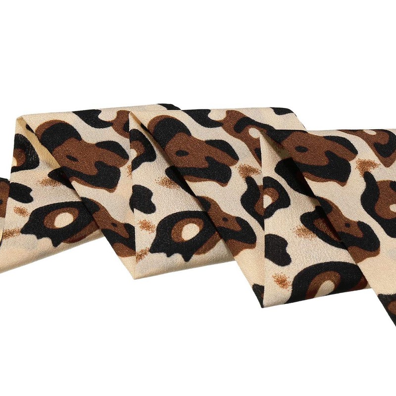 Allegra K Neckerchief Ribbon Scarf, Rectangle, Thin, Leopard Print, Hair