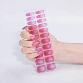 HAIIDOAK Nail Stickers, Gel Nail Strips with Manicure Tool Kit, 22 Pieces, Long Lasting, Chip Resistant, UV Free, Flamingo Fade