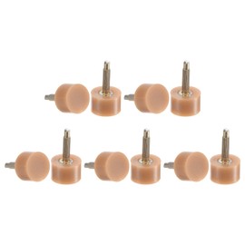 HARFINGTON 5 Pairs TPU High Heel Tips Shoes Replacement Tap Caps for Women High Heel Shoes 2.4mm Pin, 10mm Round Shape Heel Repair Caps, Beige