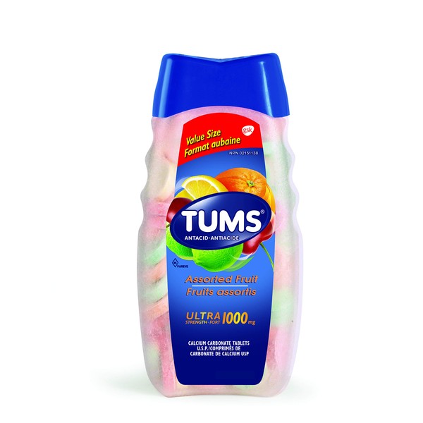 TUMS Ultra Strength Antacid for Heartburn Relief, Assorted Fruit, 160 tablets