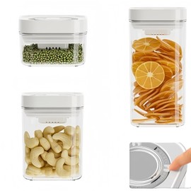 XINYUELI Premium Vacuum Sealed Storage Container, Plastic Kitchen Storage Food Container, Pop Up Container, Timing Board Design, Easy to Store and Keep Timing Good, Airtight, Long Term Storage