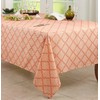 SARO LIFESTYLE Marrakesh Collection Laser-Cut Hemstitch Tablecloth, 65"x90", Orange